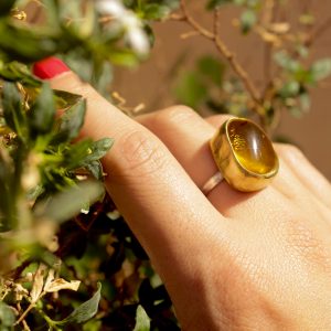 Anillos en plata y ámbar